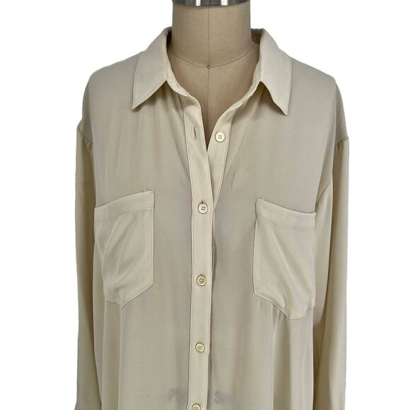 REMI X REVOLVE Michelle Button Up Shirt in Bone size Large - Picture 9 of 15